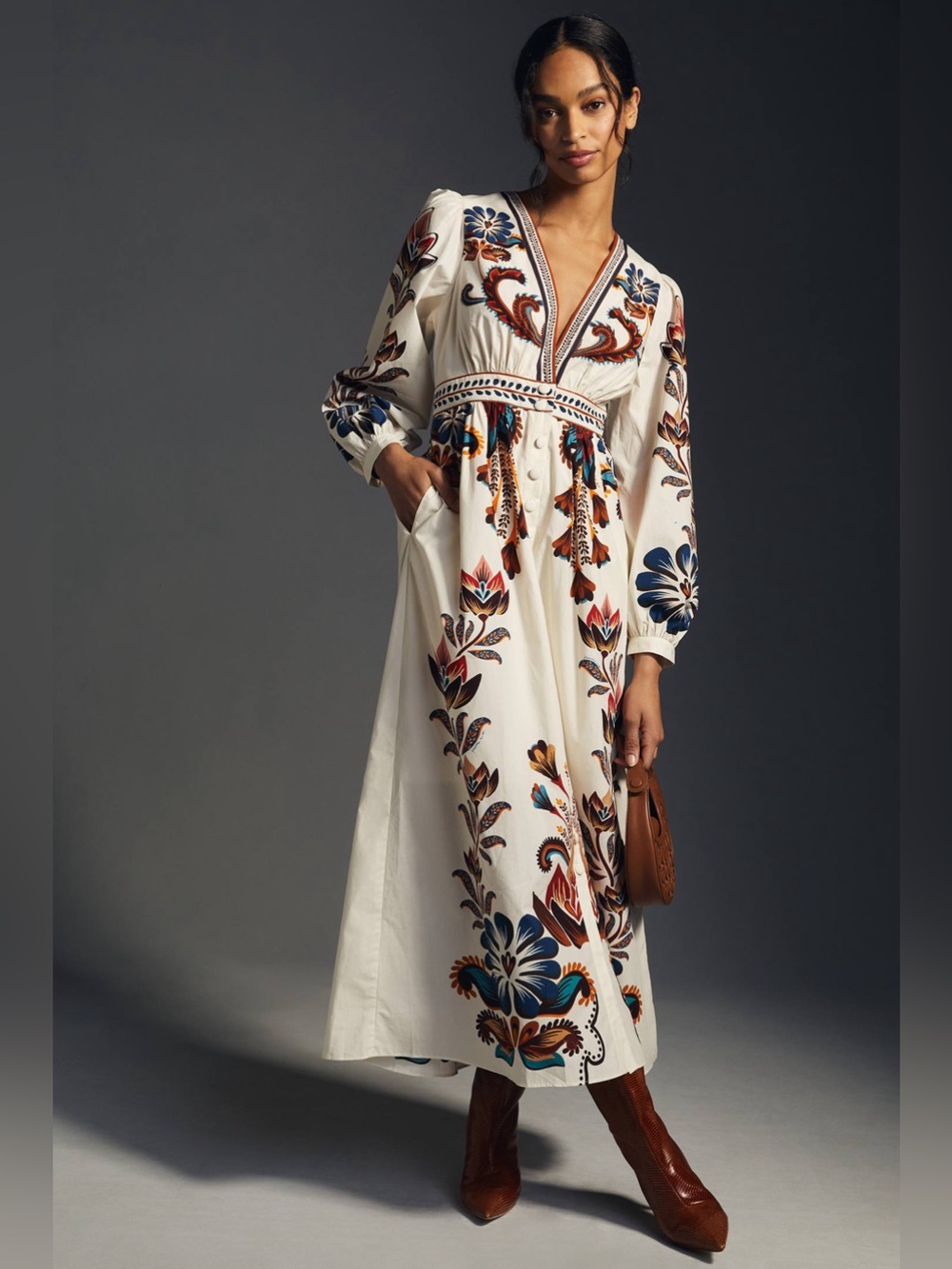 Anthropologie Farm Rio Cashew Mandala Maxi Dress